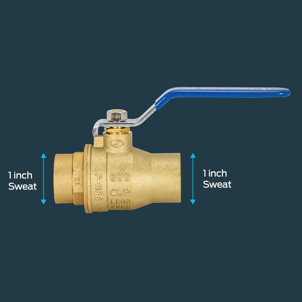 Eastman 1-Inch Heavy Duty Brass Ball Valve with Lever Handle