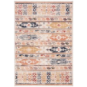 CharlestonIvory/Rust  4 ft. x 6 ft. Geometric Area Rug