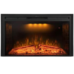 40 in. Electric Fireplace Inserts with Fire Crackling Sound, Adjustable Top Light & Flame Speed, Black