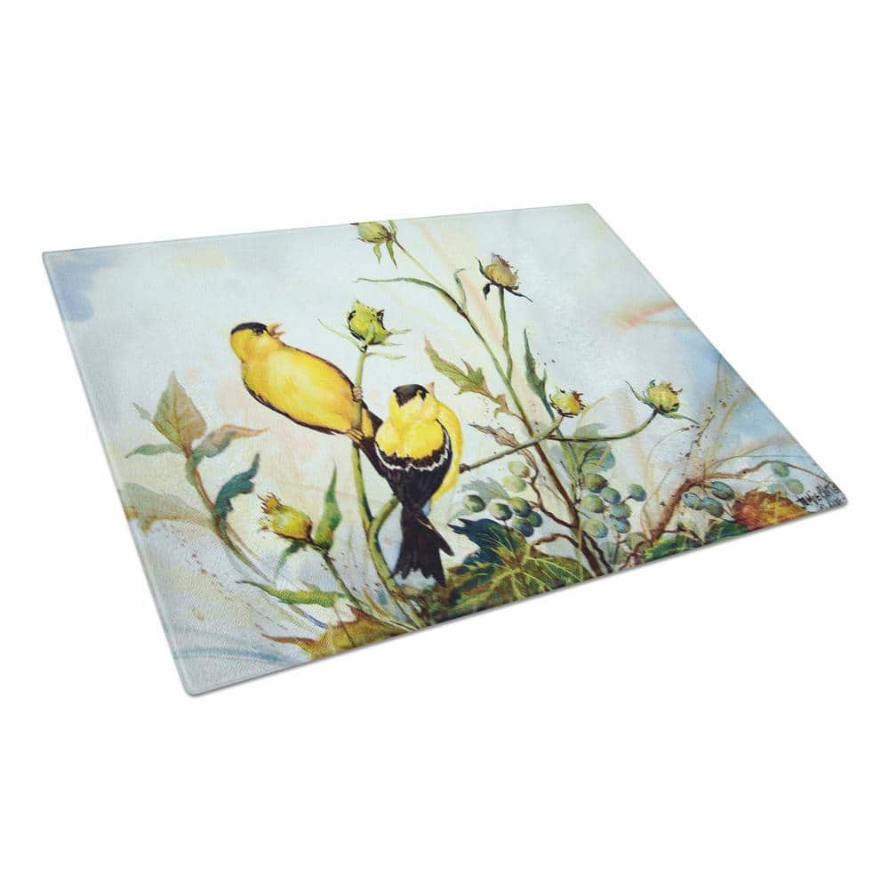 multicolor Carolines Treasures PTW2058LCB Lily and the Hummingbirds Glass Cutting Board Large 12H x 16W
