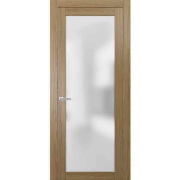 Sartodoors 24 in. x 80 in. 1 Panel Honey Ash Finished Solid Wood Sliding Door with Hardware
