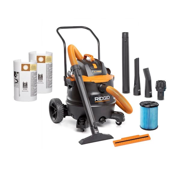 16 Gal. 7.0 Peak HP NXT Power Shop Vacuum HD1900 Wet Dry Vac with Filter, Wet Debris Bags, Pro Hose, and Accessories