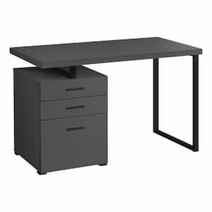 48 in. L Modern Grey Black Computer Desk 3-Storage Drawers Left Or Right Setup Floating Desktop