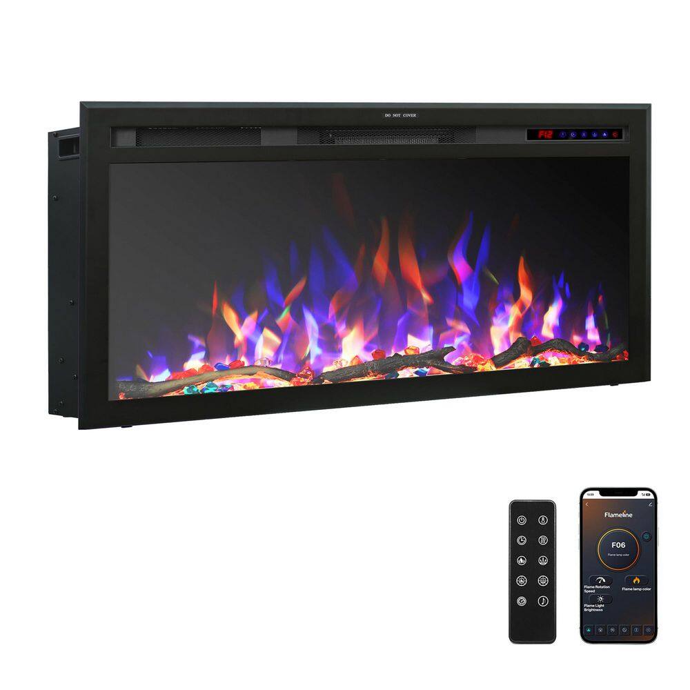 48 in. Wifi Electric Fireplace Insert, Mixed Flame Colors, Brightness and Speed Adjustment, Crackling Sound, Timer price history on PriceWatchPro