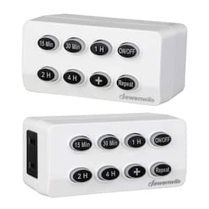 Indoor Countdown Timer with Repeat Function and Lit Up Buttons, Auto Shut Off Timer Outlet, 2-Pack