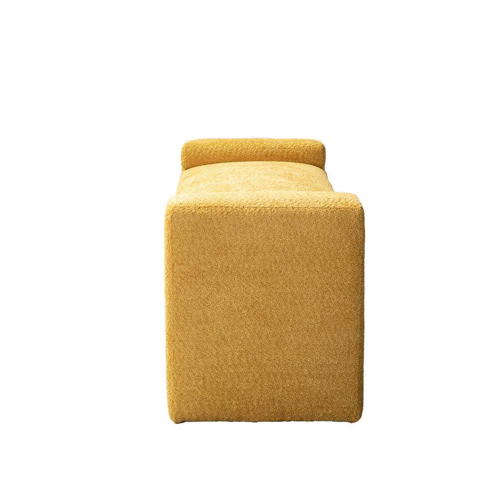Johannes Ivory Transitional Upholstered Boucle 58.5 in Bedroom Bench with Foot Pads - thumbnail 8