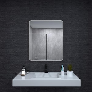 30 in. W x 36 in. H Rectangular Framed Wall Bathroom Vanity Mirror in Brushed Nickel