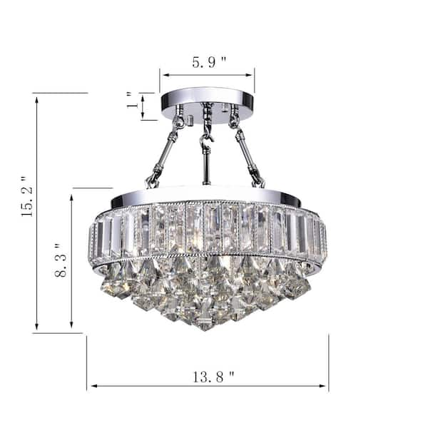 Greenville Signature 8-Light Crystal Flush Mount Ceiling outlets Lighting Fixture