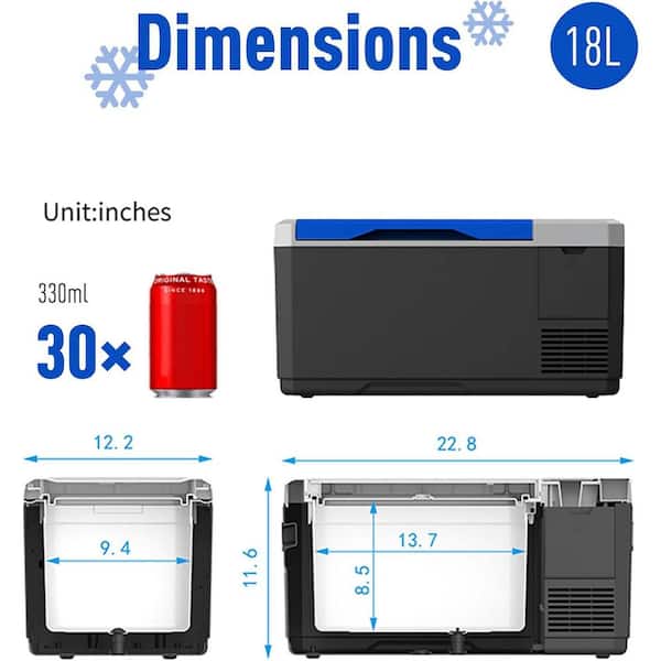 19 qt. Outdoor Portable Refrigerator Car Freezer with APP Control