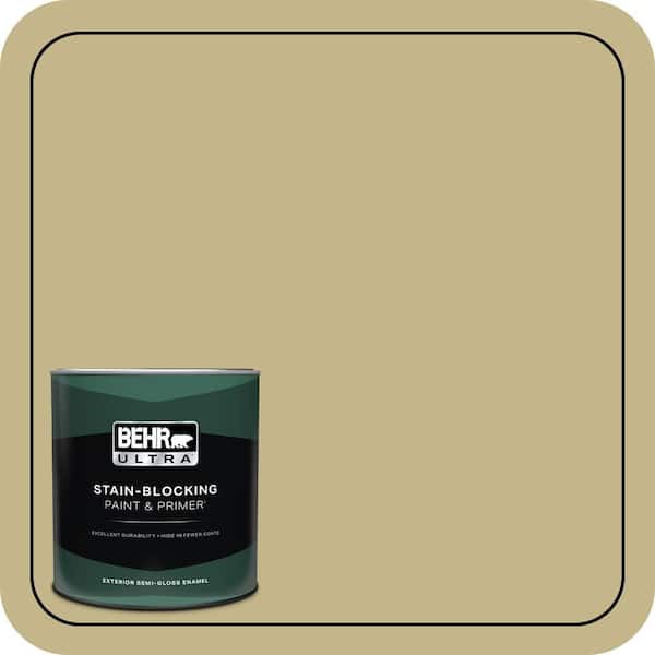 BEHR ULTRA 1 qt. #BIC-27 Modish Moss Semi-Gloss Enamel Exterior Paint & Primer