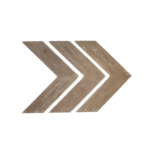 Rustic Farmhouse Reclaimed Espresso Decorative Wall Chevron Wood Arrows (Set of 3)