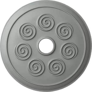 25-1/4" x 4" ID x 2" Spiral Urethane Ceiling Medallion (Fits Canopies up to 4"), Primed White