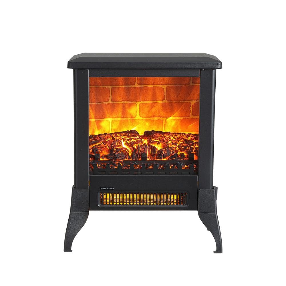 XBrand Insert Fireplace Heater w Remote Control and LED Flame Effect, 32 Inch Long, Black - 1