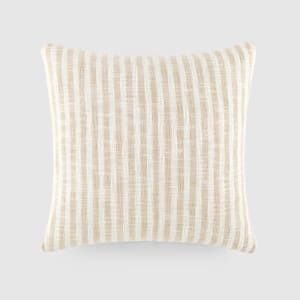 Yarn Dyed Cotton 20 in. x 20 in. Decor Throw Pillow in Light Blue Bengal Stripe