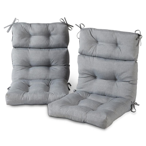 Grey Tufted Cushion w/ Ties for Dining Patio Chair Choose Size In/Outdoor Gray 