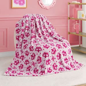 Starry Crowns Light Lavender Plush Polyester Kids Throw Blanket