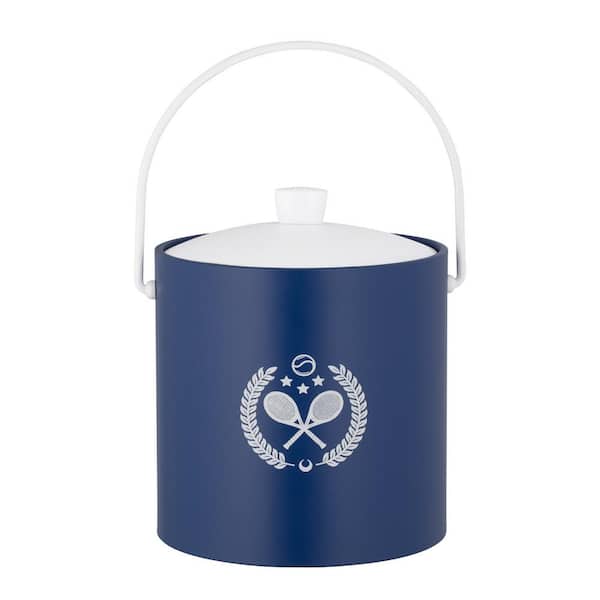 Kraftware PASTIMES Tennis 3 qt. Royal Blue Ice Bucket with Acrylic Cover