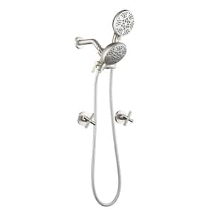 Double Handle 7-Spray Shower Faucet 1.8 GPM with Pressure Balance Anti Scald in. Brushed Nickel
