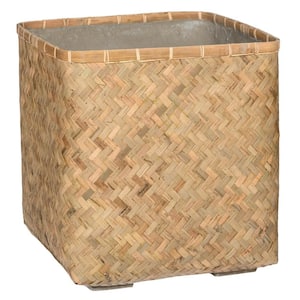 Large Kobe 19.7 in. Natural Finish Bamboo Indoor Outdoor Square Planter