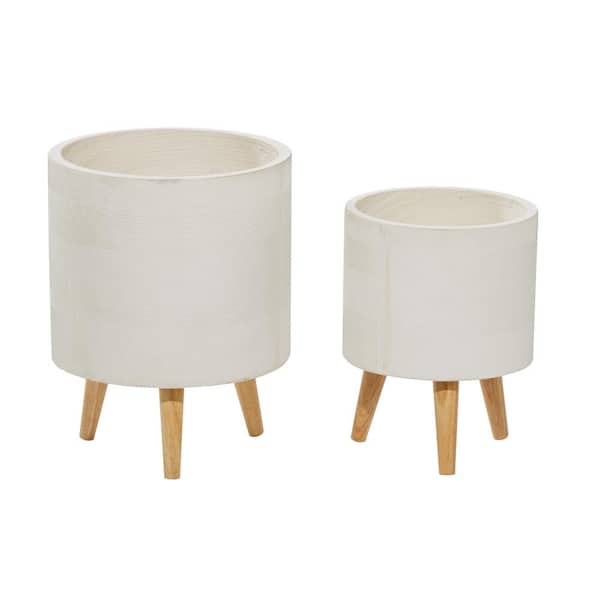 Modern - United States Ceramic Pot With Wooden Lid - White - Large Retreat  Outlet Special Offers