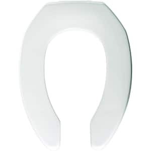 STA-TITE Elongated Open Front Toilet Seat in White