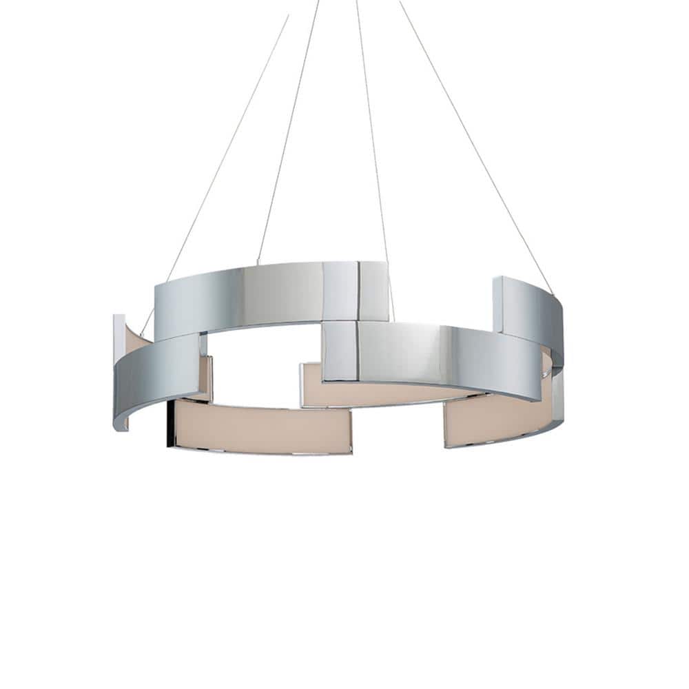 Contemporary Chrome 38" LED Pendant with Adjustable Height