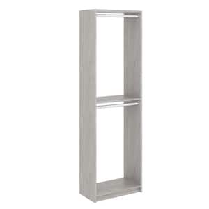 14 in. W D x 25.375 in. W x 84 in. H Seashore Grey Double Hanging Tower Wood Closet System