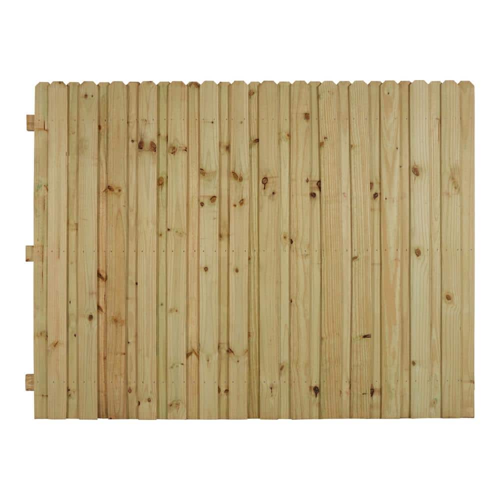 6 ft. x 8 ft. Pressure-Treated Pine Board-On-Board Fence Panel (4 in.  Pickets, 2x4 Backer Rails) 290327 - The Home Depot, image size:1000x1000