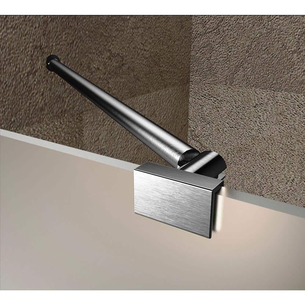 Nautis GS 41" x 72" Brushed Stainless Steel Frameless Hinged Shower Door