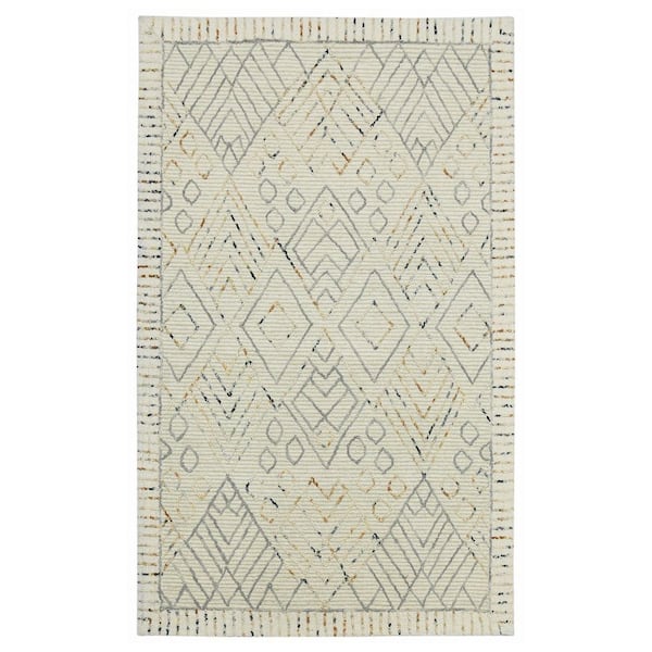 8 ft. x 10 ft. Multi-Colored Wool Southwestern Hand Hooked Area Rug