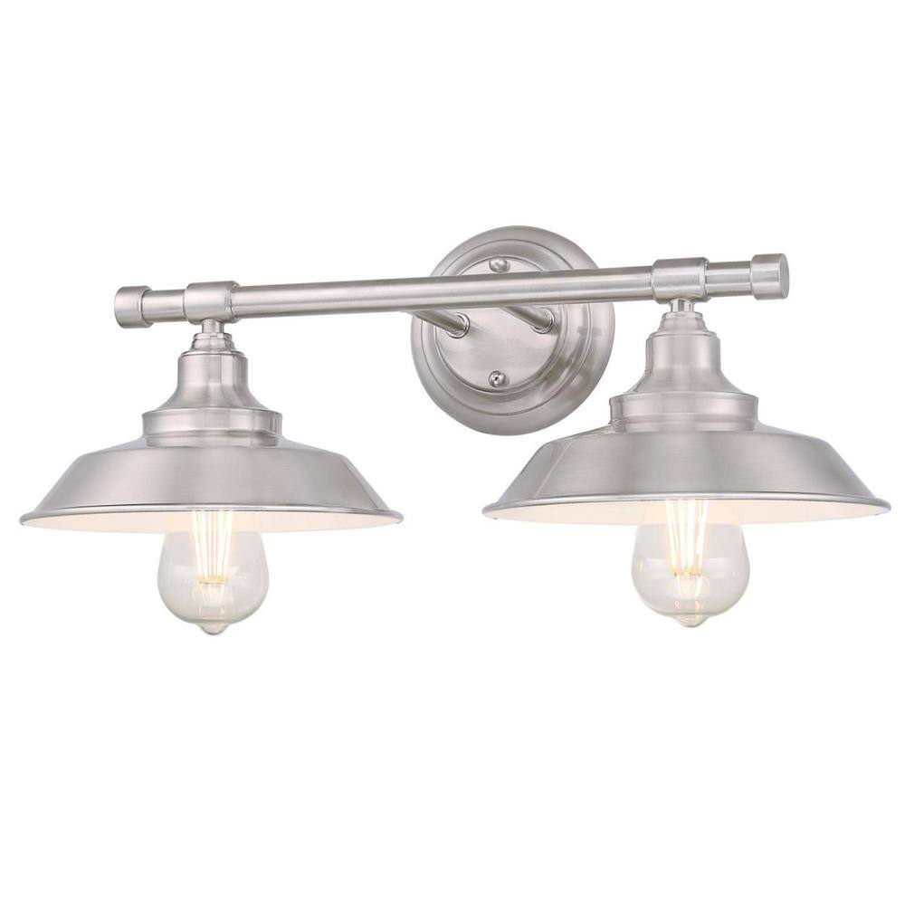 Iron Hill Modern Bell-Shaped Brushed Nickel 2-Light Wall Sconce