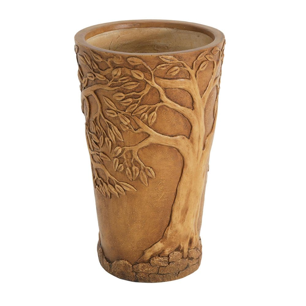 Tiberius Antique Bronze Concrete Tree Embossed Planter MGO Outdoor Decorative Pot (15.3 in. L x 15.3 in. W x 25.2 in. H) price history on PriceWatchPro
