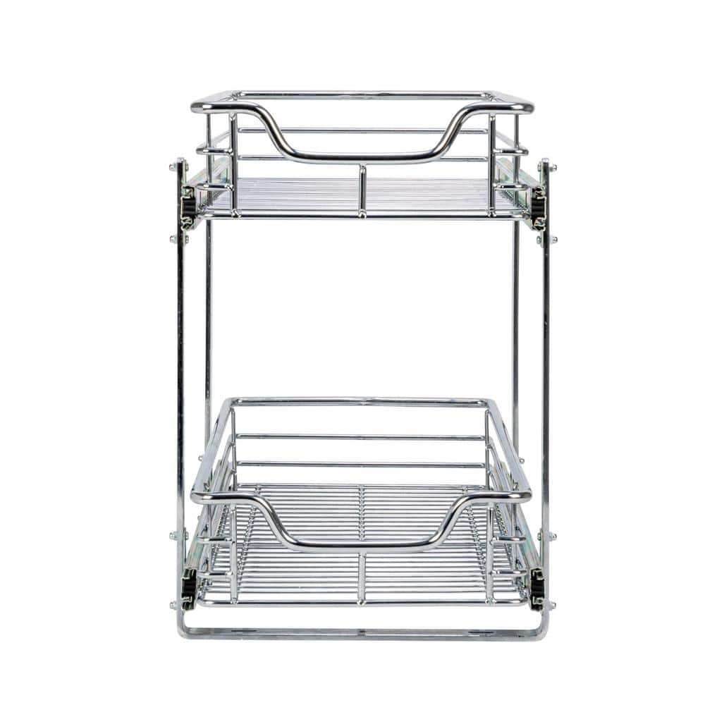 Chrome-Plated Steel 2-Tier Pull-Out Cabinet Organizer