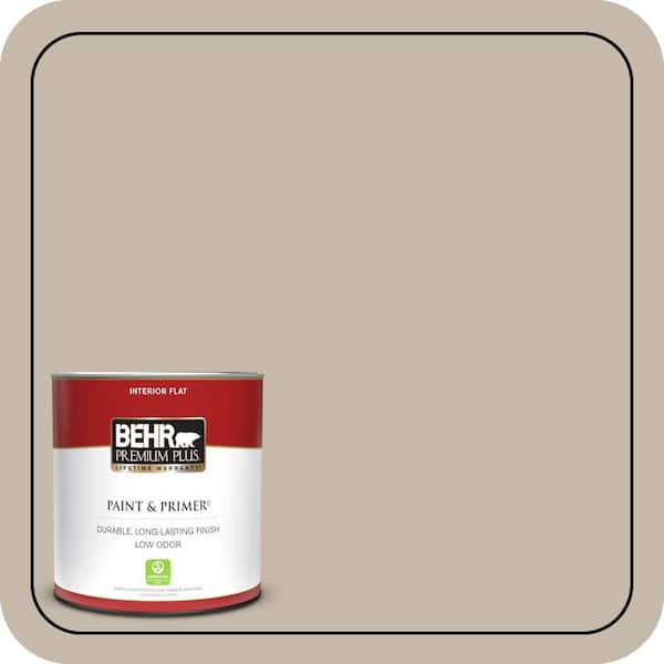 BEHR PREMIUM PLUS 1 qt. #730C-3 Castle Path Flat Low Odor Interior Paint & Primer
