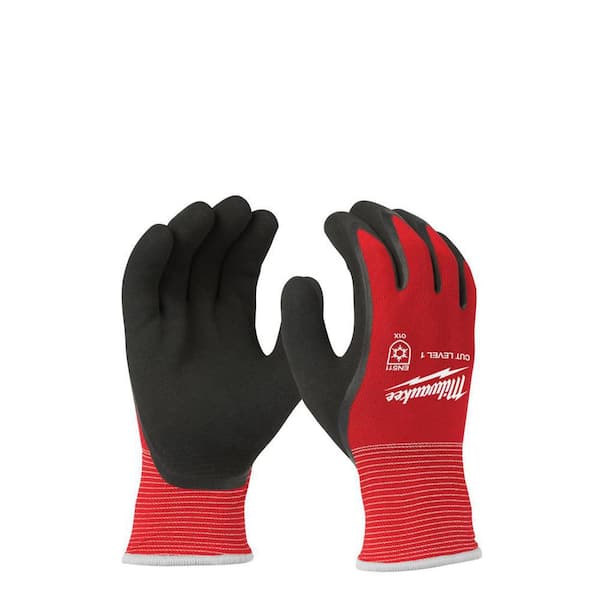 Milwaukee Large Red Latex Level 1 Cut Resistant Insulated Winter Dipped Work Gloves