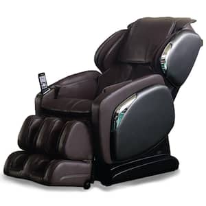 Osaki 4000 Series Brown Faux Leather Reclining 2D Massage Chair with Zero Gravity, Foot and Calf Massage, Heated Seat