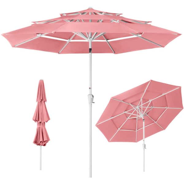 10 ft. crestridge steel market outdoor patio umbrella in sling Best Choice Products 10 ft. Metal Market Patio Umbrella in Flamingo Pink  SKY11242