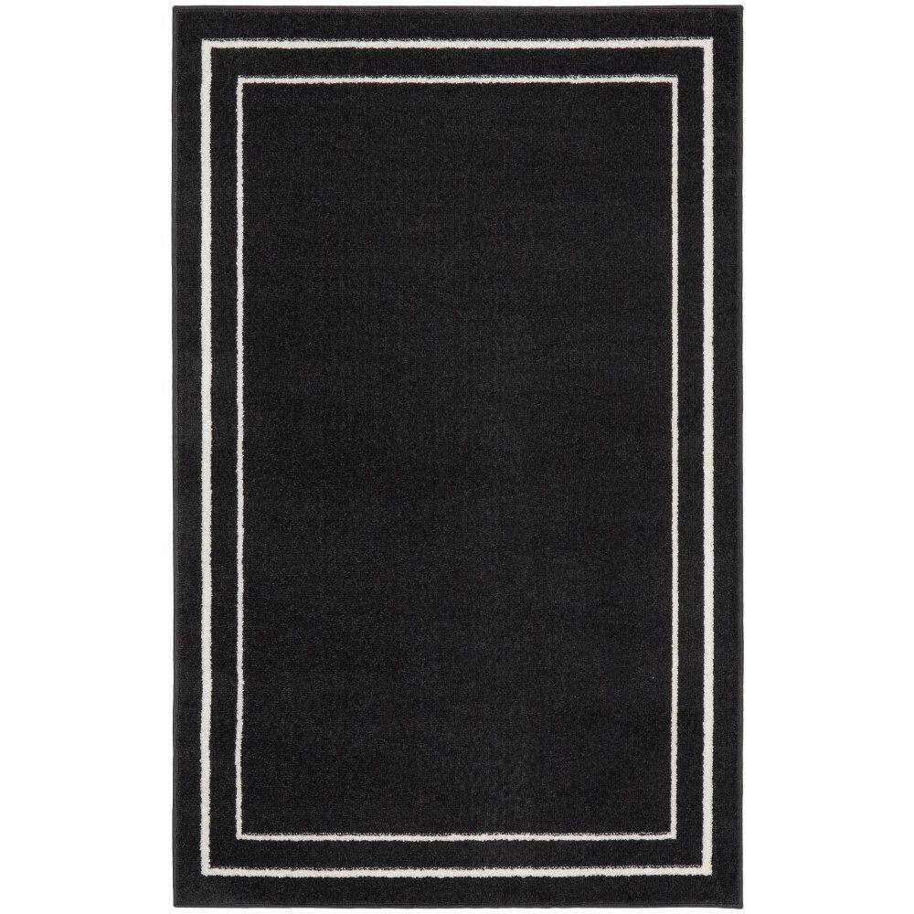 Essentials Black Ivory 2 ft. x 4 ft. Solid Contemporary Area Rug price history on PriceWatchPro