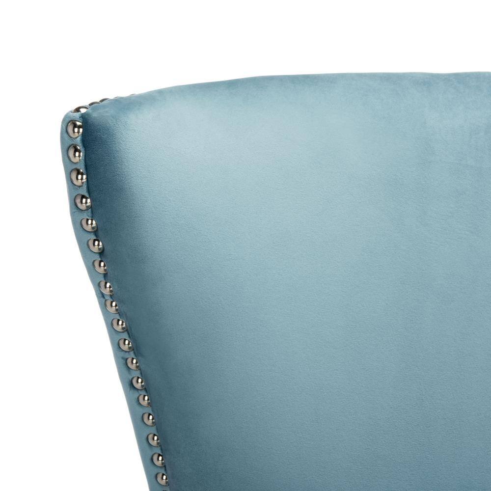 Light Blue Velvet Wingback Accent Chair with Acrylic Legs