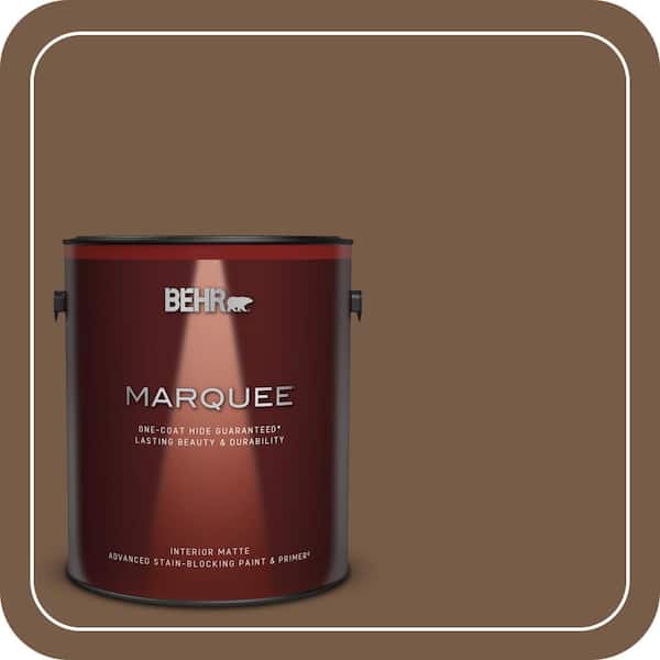 BEHR MARQUEE 1 gal. #N250-7 Mission Brown One-Coat Hide Matte Interior Paint & Primer
