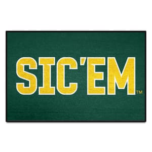 Baylor Green Starter Mat Accent Rug - 19 in. x 30 in. Slogan Design