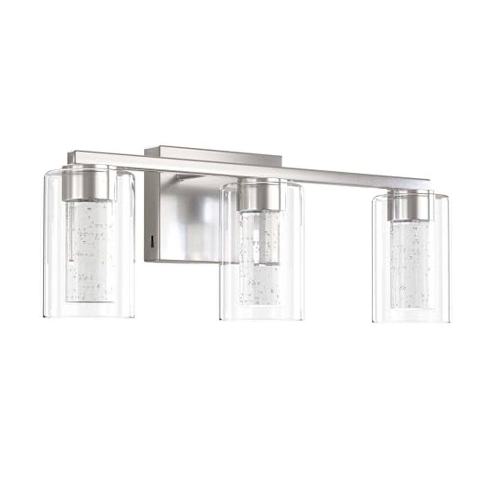 3-Light Nickel LED Vanity Fixture with Clear Glass Shade and LED Crystal Bulbs 3000-6000K, Dimmable Color price history on PriceWatchPro