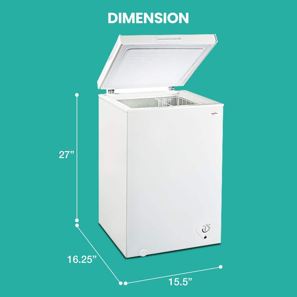 Compact White Energy Star Chest Freezer with Manual Defrost