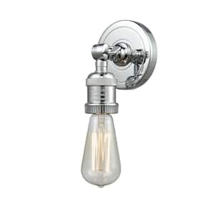 Bare Bulb 1-Light Polished Chrome Wall Sconce