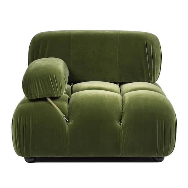 Jennifer Taylor Marcel 36 in. Bubble Modular Modern Lounge Arm Chair, Olive Green Performance Velvet