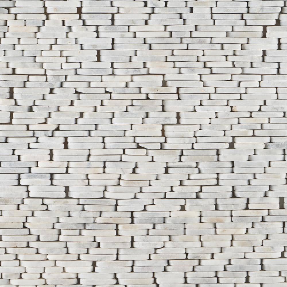 Landscape White Slate Rectangular Mosaic Tile