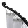 Bath Bliss 42 - 72 in. Curved Shower Rod in Matte Black 5893-MATTEBLACK