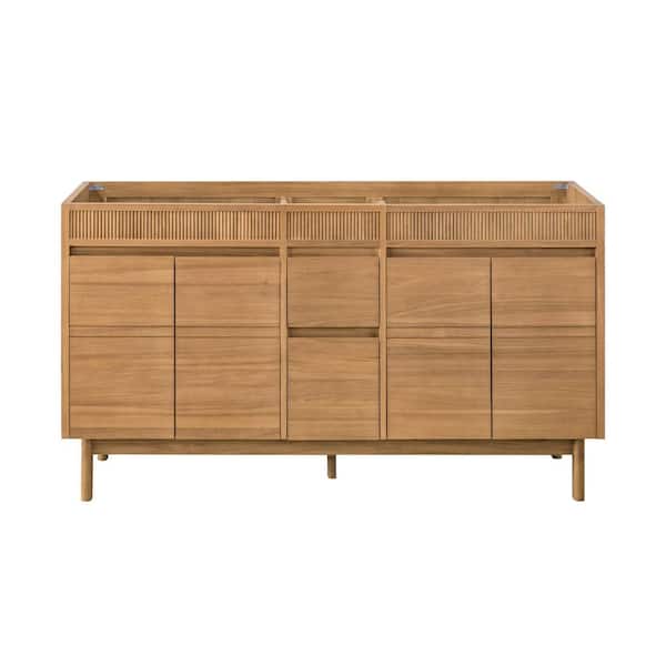 Kayla 60 in. Bath Vanity Cabinet without Top in Natural Teak Assembled