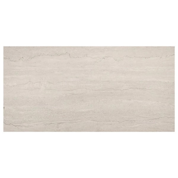 Ardino Gray 4 in. x 0.35 in. Limestone Look Matte Porcelain Floor and Wall Tile Sample