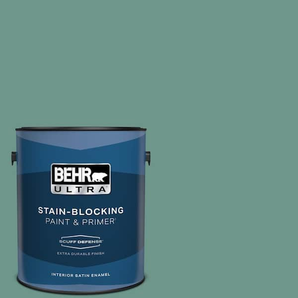 BEHR ULTRA 1 gal. #M440-5 Lunar Tide Extra Durable Satin Enamel Interior Paint & Primer